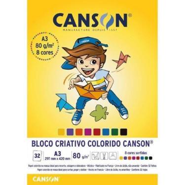 Imagem de Bloco Colorido 8 Cores Criativo A3 32 Folhas 80g Canson