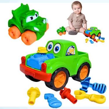 Imagem de Brinquedo Bebe Carrinho Ferramenta Peças Encaixar  E Carro Dino Vinil 