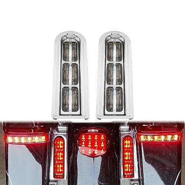 Imagem de HCmotorku Alforje traseiro de motocicleta acento luz LED inserção enchimento suporte corrida seta luz de freio apto para Harley Touring Road King Ultra Limited Street Road Electra Glide 2014-2023