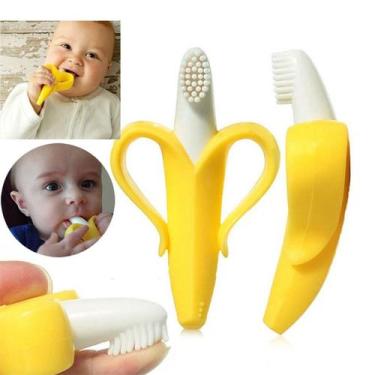 Imagem de Mordedor Bebe Bananinha Massageador Escovinha Banana Escova - LUCHINI 