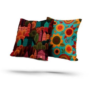 Imagem de Kit 2 Almofadas Com Enchimento Autumn Vibes Colorido - Core Decore