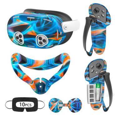 Imagem de Tyasoleil VR Silicone Case for Meta Quest 3S/3S Xbox Edition, Design Upgraded Accessories for Oculus Quest 3S, Face Cover, Controller Grips, Shell Cover, Lens Cover, Disposable Eye Cover (Aurora)