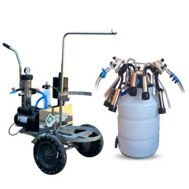 Imagem de Ordenhadeira Mecânica Móvel Inox Bv 300 Com 1 Conjunto Duplo de ordenh