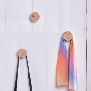 Imagem de Kit 3 Cabideiros Madeira Natural Eucalipto - CASA 67