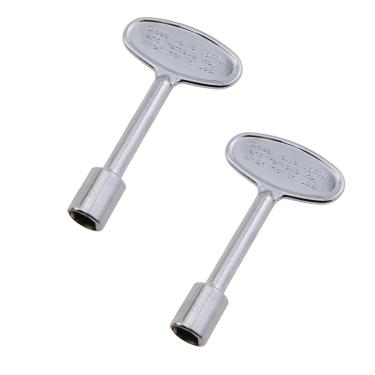 Imagem de CTWHA 2 peças Caixa de medidor de gás natural chave de válvula de gás prata latão polido chave universal de válvula de gás para fogueira a gás para chave de lareira de 6 mm (1/10.2 cm) 5/40.6 cm bola