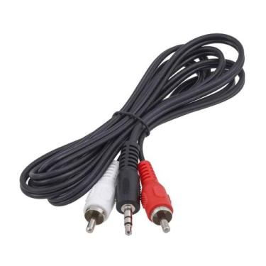 Imagem de Cabo P2 x 2 RCA Macho 1,8m Preto Storm - CBRC0009