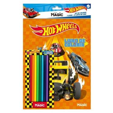 Imagem de Kit Livro Colorir + 12 Lápis De Cor - Livros Magic Kids - NoBrand, Car