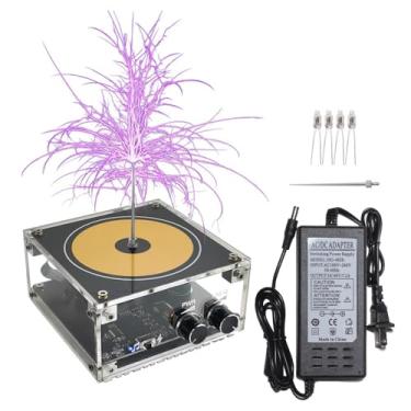 Imagem de Bobina Tesla de música Bluetooth, alto-falante de plasma arco, experiência de transmissão sem fio, modelo de entretenimento de mesa SSTC, modo arco longo máximo de 10 cm e modo de sincronização de