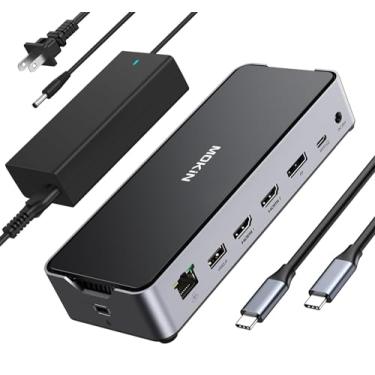 Imagem de Adaptador para MacBook Pro Hub C USB, Adaptador MacBook Thunderbolt 3, Dongle MOKiN 10-em-1 USB C com Gigabit Ethernet, Adaptador USB C para HDMI VGA, Entrega 100W, 3 USB 3.0, Leitor de cartão SD TF