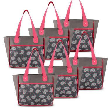 Imagem de Kit De 6 Peças Bolsa Shopper Classic Cinza