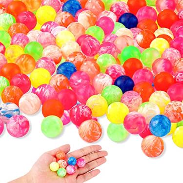 Imagem de 200 peças de mini bolas saltitantes em massa pequenas bolas saltitantes de cores sortidas, bolas de borracha neon para presente de aniversário, escola, sala de aula, prêmios de carnaval, atividades ao ar livre, enchimentos de sacos