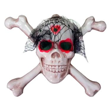 Imagem de Caveira Com Véu Preto Para Decoração
