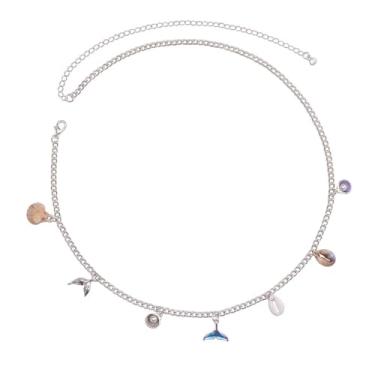 Imagem de Corrente de cintura moderna, concha de estrela-do-mar, sereia, pingente de cinto, corrente de barriga, boêmia, verão, biquíni, praia, corpo, acessórios de roupas, joias para mulheres