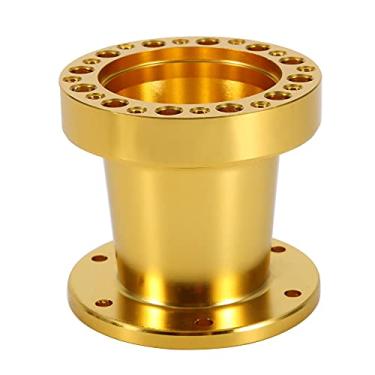 Imagem de Luqeeg Kit espaçador de cubo de volante universal de 7 cm, adaptador de cubo de volante de alumínio com estética para carro (dourado)