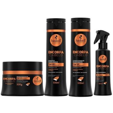 Imagem de Kit Sh Cond Másc 300Ml E Fluido 120Ml Haskell Encorpa Cabelo