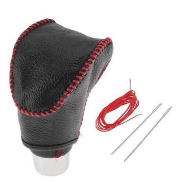 Imagem de Motoforti Capa de manípulo de câmbio antiderrapante para Kia Soul 2020-2023 couro sintético preto vermelho