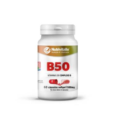Imagem de B50 Vitaminas do Complexo B + Minerais 60 Cápsulas 500mg Nutrivitalle