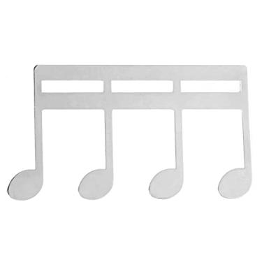 Imagem de Clipe de página portátil de clipe de clipe de música de metal clipe para guitarras Violinos Teclados performances de suporte brilhante (Prata)