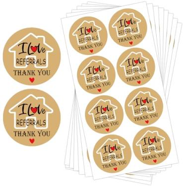 Imagem de Adesivo em forma de casa I Love Referrals, etiquetas de agradecimento imobiliário de 3,8 cm, suprimentos para corretores de imóveis, correios para pequenas empresas (504 peças)