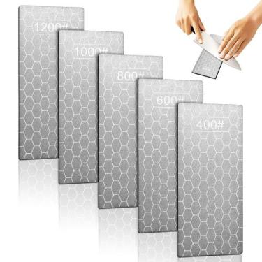 Imagem de Conjunto de pedras de afiar diamantes, 5 peças Okxiri 400/600/800/1000