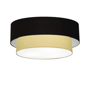 Imagem de Plafon Para Quarto Cilíndrico Sq-3064 Cúpula Cor Preto Bege