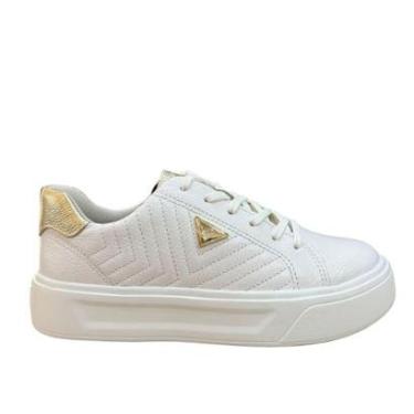 Imagem de Tênis Pegada Feminino Em Couro Com Detalhes Dourados-Feminino