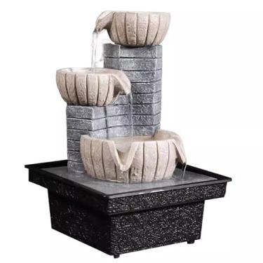 Imagem de XFNVXC Fonte decorativa para uso interno, fonte de mesa, ornamentos de água da sorte, barra de fonte pequena, enfeites de mesa chineses, fonte decorativa de água corrente, fonte de jardim ornamental