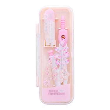 Imagem de Bússola Geometria Estudantes Suprimentos Conjunto de Bússolas Desenho Bússola Matemática Geometria Ferramentas de Desenho Azul/Rosa Kit de Bússola com Caixa de Armazenamento inquebrável Bússola de