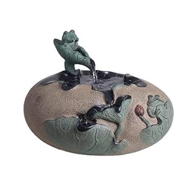 Imagem de XFNVXC Fonte decorativa interna de mesa - Fonte de água criativa para área de trabalho para casa e escritório Pequena fonte decorativa Rockery Fountain Casa