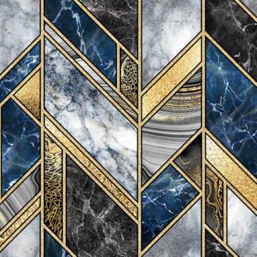 Imagem de Papel de parede de colagem de mármore, papel de parede de 45 x 300 cm, decoração geométrica abstrata moderna, parede de fundo, papel de contato para banheiro, lavanderia, fundo de cozinha, armários