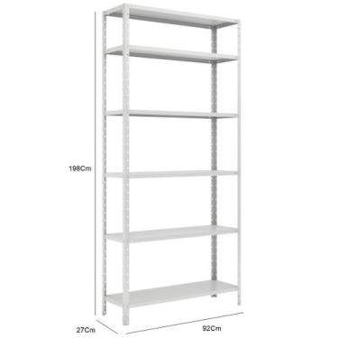 Imagem de Estante Aço 6 Prateleiras 27Cm Capacidade 120kg Cinza - W3