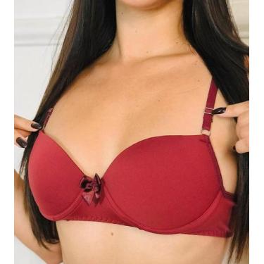Imagem de Sutiã feminino com bojo vinho - Ismeria Lingerie , G