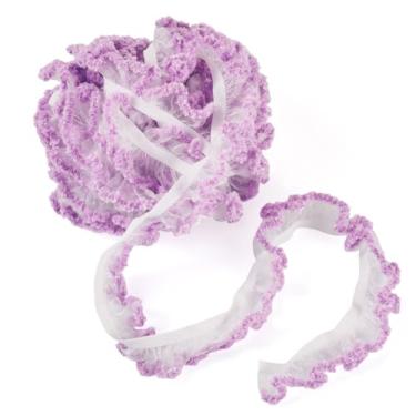 Imagem de 5,47 metros Orquídea média 7/20.3 cm fita de nylon elastano plissado organza chiffon fitas de renda elástico babados acabamento de renda Handmde artesanato fitas reunidas tecido material de fabricação