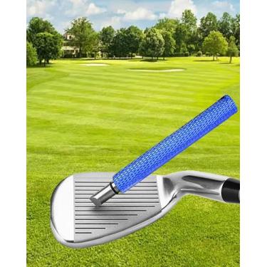 Imagem de Ferramenta de limpeza e afiador de sulcos de golfe para o dia dos pais, design de aço inoxidável durável para ranhuras U e V, ferramenta de escova de clube, acessórios de golfe, azul