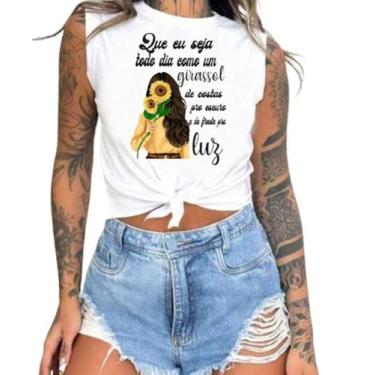 Imagem de Cropped T-Shirts Feminino Estampado - Cristã- Várias Estampas 03 - meg