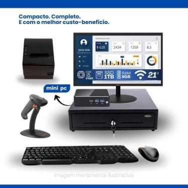 Imagem de Mini pc tob i5-5200u com 8gb de memória ssd 1tb + monitor 21 leitor de