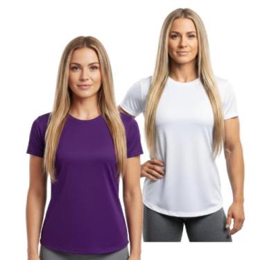 Imagem de Kit 2 Camisetas Dry Fit Feminina Manga Curta Trendixx  Secagem Rápida 