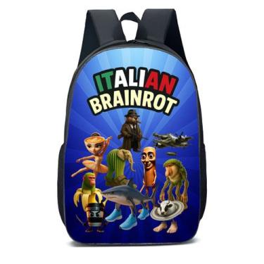Imagem de Mochila Escolar Brainrot Italiano Meme Italian Brainrot - EXO