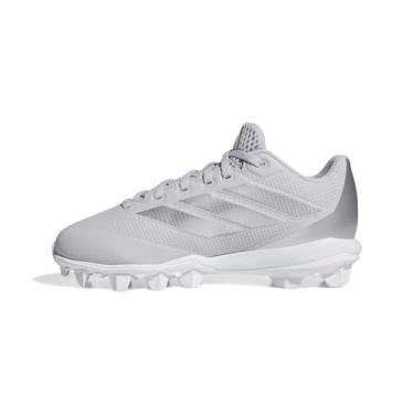 Imagem de adidas Tênis de beisebol masculino Adizero Impact 2.0 moldado, Equipe cinza claro/prata metálico/branco, 2 Little Kid