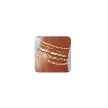Imagem de Pulseiras de tornozelo de ouro plus size para mulheres, tornozelos grandes, tornozeleira ajustável, banhado a ouro real 14 K, corrente de elos cubanos, espinha de peixe, espinha de peixe extragrande