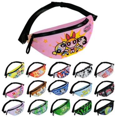Imagem de Pochete fofa de desenho animado rosa para adolescentes e adultos – bolsa de cintura colorida com estampa de personagem divertida, alça ajustável, bolsa de cinto de viagem leve para caminhadas, corrida