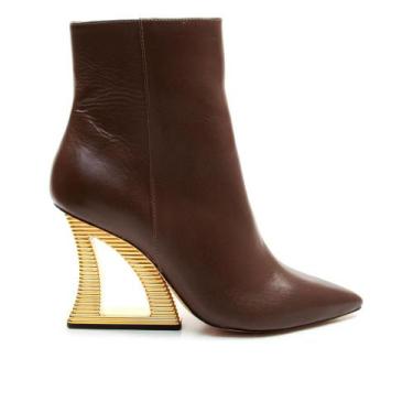 Imagem de Bota Couro Marrom Cano Curto Cecconello 2443001-12, Marrom, 37