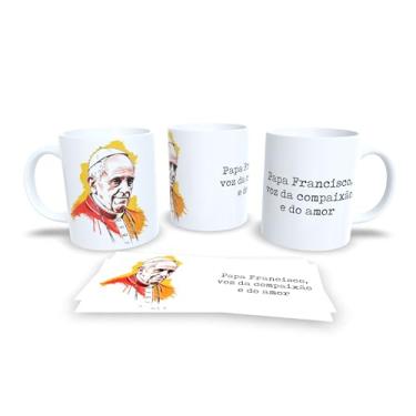 Imagem de Caneca Religiosa Católica, Cerâmica Branca Brilhante, 325ml, Design de Terço Em Aquarela, Cilíndrica, Para Bebidas Quentes, Reutilizável, Própria Para Lava-Louças (13751)