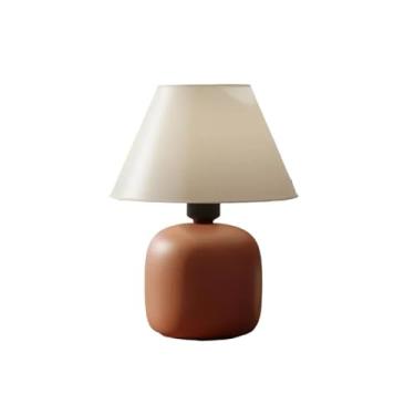 Imagem de Abajur Luminaria de Ceramica Porcelana Bivolt Com Cupula para Decoração Quarto Escritorio Sala Decoração abajur de mesa(Terracota)
