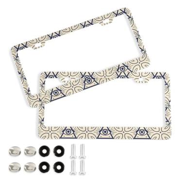 Imagem de SEHANY Molduras para placa de carro que tudo vêem, moldura de placa de carro de alumínio à prova de ferrugem com furos e parafusos elípticos serve para acessórios de carro de tamanho padrão de