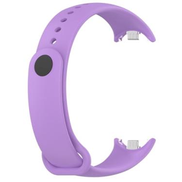 Imagem de BKUANE Pulseira de borracha para Mi Band 8, acessórios NFC, pulseira esportiva para relógio inteligente Correa Xiaomi MiBand 8, pulseiras de relógio (roxa)