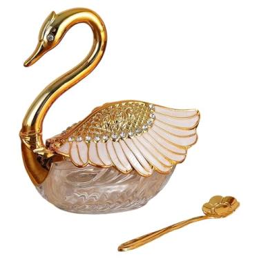 Imagem de WeiLaiKeQi açucareiro em formato de cisne com colher, presente profissional, e de, pote para sal e especiarias para festas, Style a