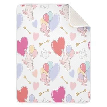 Imagem de Wassud Cobertor de bebê coelhinhos com asas para meninos e meninas, cobertor aconchegante de algodão essencial para recém-nascidos, para berçário, viagem, berço, carrinho de bebê, 76 x 101 cm