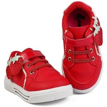 Imagem de Tênis Infantil Esportivo Feminino Vermelho Menina Morango do Amor Mz Shoes-Feminino