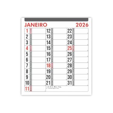 Imagem de Calendário 2026 Bloco B Mensal Avulso Refil 12 Meses Folhinha de Parede para Organização Escritório Casa Cozinha Planejamento Escolar Volta as Aulas